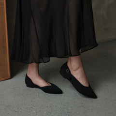 Pointed-Toe D'Orsay Flats (Malory)
